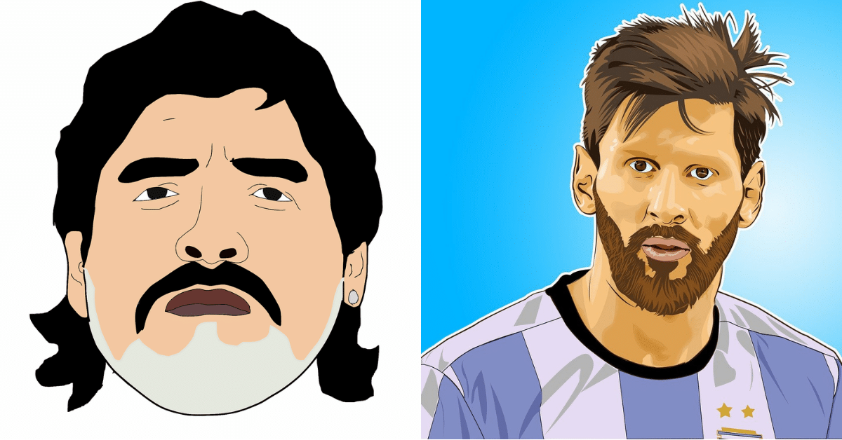 Maradona și Messi, goluri, trofee și statistici